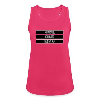 Mon but est plus grand que ma douleur, ce qui signifie le logo des guillemets - Débardeur respirant Femme - fuchsia - Devant - Zoe (177cm)