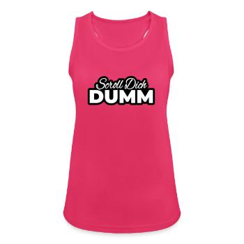 Scroll You Stupid Typo Print - Women's Breathable Tank Top - fuchsia - Front - Zoe (177cm)