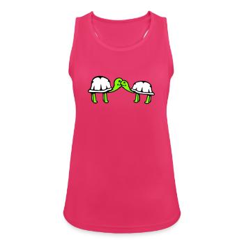 2 turtles cuddling sweet kissing couple love team - Women's Breathable Tank Top - fuchsia - Front - Zoe (177cm)
