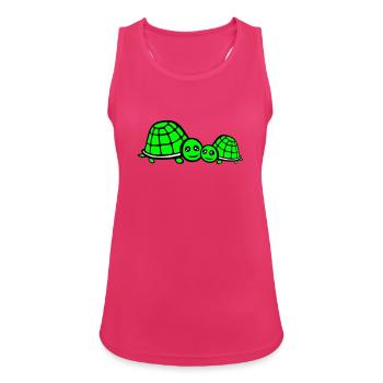 2 Tortues Maman Papa Enfant Famille Amour Mignon - Débardeur respirant Femme - fuchsia - Devant - Zoe (177cm)