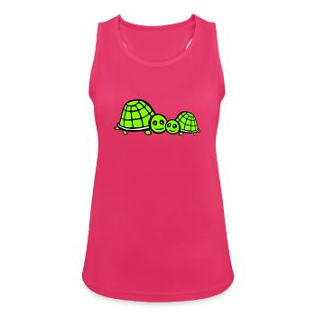2 Turtles Mom Dad Child Family Love Cute - Women's Breathable Tank Top - fuchsia - Front - Zoe (177cm)