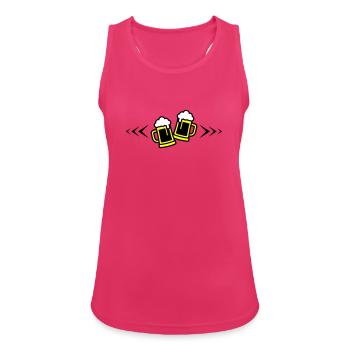Beer Toast Symbol Beer Mug - Women's Breathable Tank Top - fuchsia - Front - Zoe (177cm)