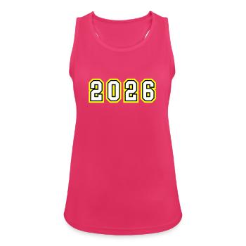 2026 Jahr - Frauen Tank Top atmungsaktiv - Fuchsia - Vorne - Zoe (177cm)