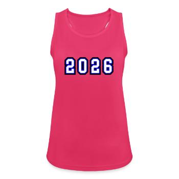 2026 Jahr - Frauen Tank Top atmungsaktiv - Fuchsia - Vorne - Zoe (177cm)
