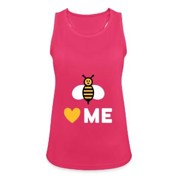 Bees love me (Bee, Heart) - Women's Breathable Tank Top - fuchsia - Front - Zoe (177cm)
