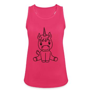 einhorn unicorn süßes niedliches sitzendes comic c - Frauen Tank Top atmungsaktiv - Fuchsia - Vorne - Zoe (177cm)