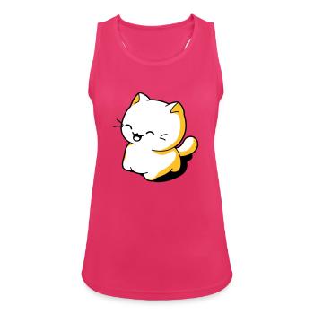 Funny kawaii cat - Women's Breathable Tank Top - fuchsia - Front - Zoe (177cm)