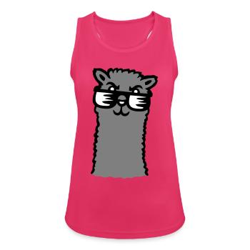 Lunettes de soleil Lama Cool Alpaga Smug Guy - Débardeur respirant Femme - fuchsia - Devant - Zoe (177cm)