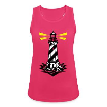 Lighthouse Coast Icon - Women's Breathable Tank Top - fuchsia - Front - Zoe (177cm)