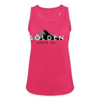 Sölden Apres Ski Berge Wintersport - Frauen Tank Top atmungsaktiv - Fuchsia - Vorne - Zoe (177cm)