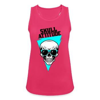Skull with Glasses - Women's Breathable Tank Top - fuchsia - Front - Zoe (177cm)