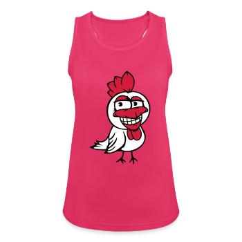 poulet oiseau coq poussin coq sourire drôle amusant - Débardeur respirant Femme - fuchsia - Devant - Zoe (177cm)