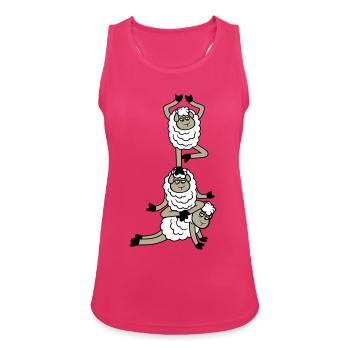 Tired_Sad_Sleepy_Sheep_Yoga_Meditating_5 - Débardeur respirant Femme - fuchsia - Devant - Zoe (177cm)