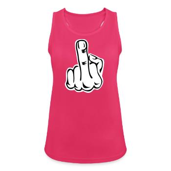 Stinkefinger Middle Finger 2c - Débardeur respirant Femme - fuchsia - Devant - Zoe (177cm)