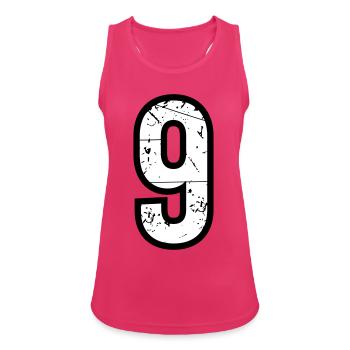 9 - Frauen Tank Top atmungsaktiv - Fuchsia - Vorne - Zoe (177cm)