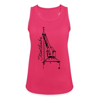 Lüneburger Stintliebe - Frauen Tank Top atmungsaktiv - Fuchsia - Vorne - Zoe (177cm)