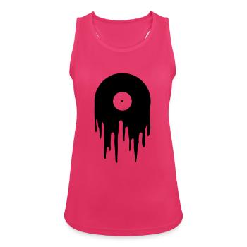 Vinyl schmelzend DJ Schallplatte platte record - Frauen Tank Top atmungsaktiv - Fuchsia - Vorne - Zoe (177cm)