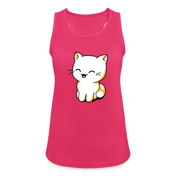 Katzen Kawaii - Frauen Tank Top atmungsaktiv - Fuchsia - Vorne - Zoe (177cm)