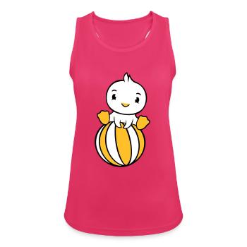 Ente sitzt auf Ball Zirkus Urlaub Strandball Spaß - Frauen Tank Top atmungsaktiv - Fuchsia - Vorne - Zoe (177cm)