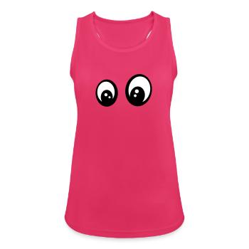 Augen - Frauen Tank Top atmungsaktiv - Fuchsia - Vorne - Zoe (177cm)