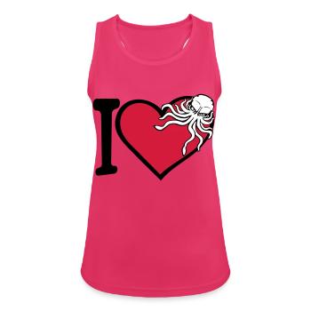 Ich liebe Oktopus Herz I Love Herz Symbol Logo süß - Frauen Tank Top atmungsaktiv - Fuchsia - Vorne - Zoe (177cm)