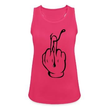 For real peace and quiet by the water! - Angler shirt! - Women's Breathable Tank Top - fuchsia - Front - Zoe (177cm)