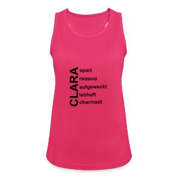 Clara - Ein ganz spezielles Design für Clara - Frauen Tank Top atmungsaktiv - Fuchsia - Vorne - Zoe (177cm)
