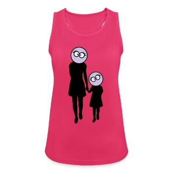 Familie Silhouette Liebe Kinder Eltern Mama Papa - Frauen Tank Top atmungsaktiv - Fuchsia - Vorne - Zoe (177cm)