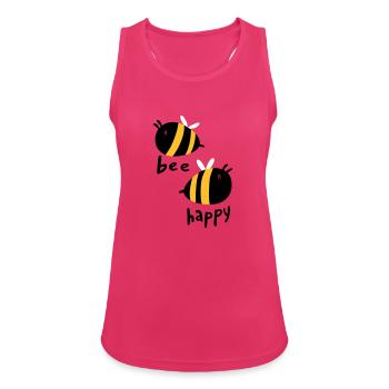 Biene glücklich - Frauen Tank Top atmungsaktiv - Fuchsia - Vorne - Zoe (177cm)