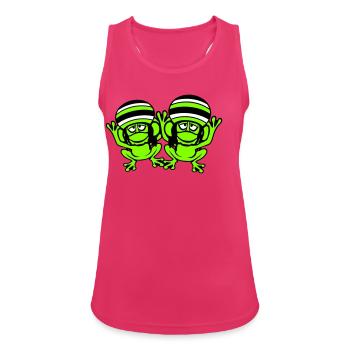 2 Frösche Reggae Musik Rasta Haare Mütze Jamaika - Frauen Tank Top atmungsaktiv - Fuchsia - Vorne - Zoe (177cm)