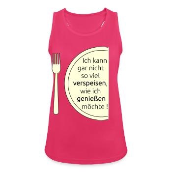 Manger et savourer - Débardeur respirant Femme - fuchsia - Devant - Zoe (177cm)