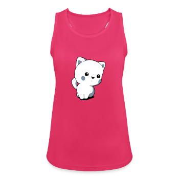 Chibi kawaii Kätzchen - Frauen Tank Top atmungsaktiv - Fuchsia - Vorne - Zoe (177cm)