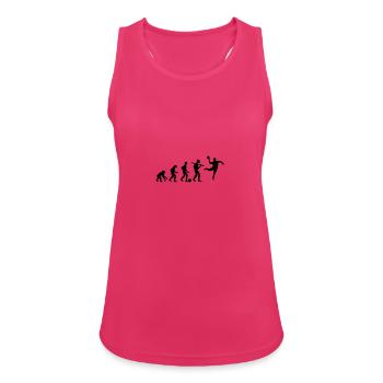 Evolution Handball; Anti-Fußball - Frauen Tank Top atmungsaktiv - Fuchsia - Vorne - Zoe (177cm)