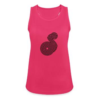 rundes zweiteiliges Labyrinth - Frauen Tank Top atmungsaktiv - Fuchsia - Vorne - Zoe (177cm)