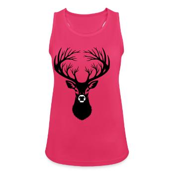 Silhouette de bois de cerf tête de cerf - Débardeur respirant Femme - fuchsia - Devant - Zoe (177cm)