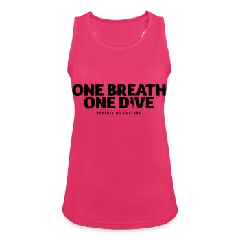 One Breath Freediving Culture - Frauen Tank Top atmungsaktiv - Fuchsia - Vorne - Zoe (177cm)