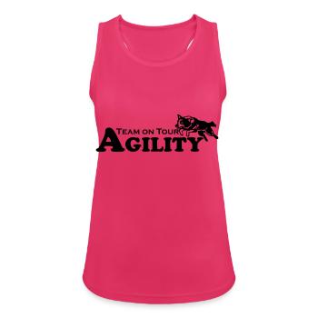 Agility Team on Tour - Frauen Tank Top atmungsaktiv - Fuchsia - Vorne - Zoe (177cm)