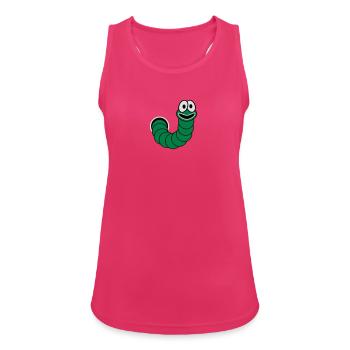 Wurm aus dem Loch Motiv - Frauen Tank Top atmungsaktiv - Fuchsia - Vorne - Zoe (177cm)