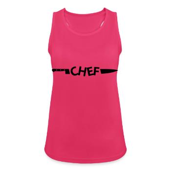 Chef couteau - Débardeur respirant Femme - fuchsia - Devant - Zoe (177cm)