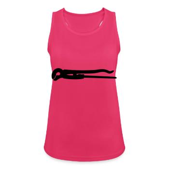 Rohrzange Zange Werkzeug Installateur Hydrauliker - Frauen Tank Top atmungsaktiv - Fuchsia - Vorne - Zoe (177cm)