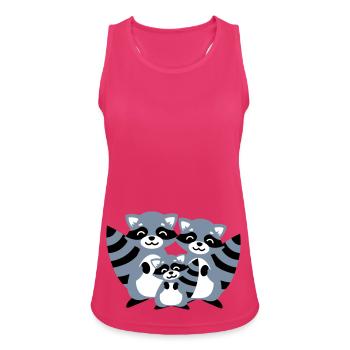Raccoon family gift idea raccoon family - Women's Breathable Tank Top - fuchsia - Front - Zoe (177cm)