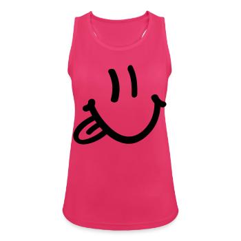 smile_face_f1 - Frauen Tank Top atmungsaktiv - Fuchsia - Vorne - Zoe (177cm)