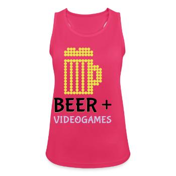 Pixel-Bier-Videospiele - Frauen Tank Top atmungsaktiv - Fuchsia - Vorne - Zoe (177cm)