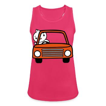 Duck waving car driver driving fast vehicle - Women's Breathable Tank Top - fuchsia - Front - Zoe (177cm)