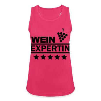 wein expertin - Frauen Tank Top atmungsaktiv - Fuchsia - Vorne - Zoe (177cm)