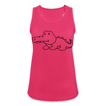 krokodil - Frauen Tank Top atmungsaktiv - Fuchsia - Vorne - Zoe (177cm)