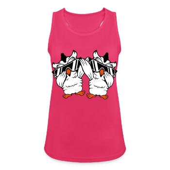2 Owls Dabbing Dab Dance Pose Gesture Sunglasses - Women's Breathable Tank Top - fuchsia - Front - Zoe (177cm)