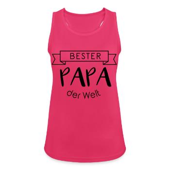 Bester PAPA der Welt - Frauen Tank Top atmungsaktiv - Fuchsia - Vorne - Zoe (177cm)