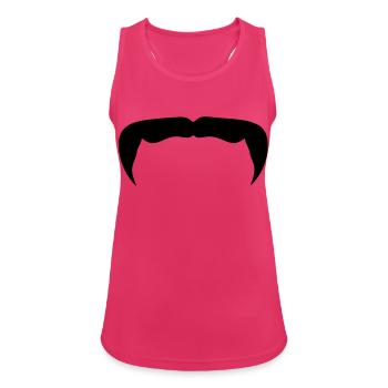 moustache mustache barbe beard12 hipster - Débardeur respirant Femme - fuchsia - Devant - Zoe (177cm)