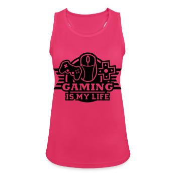 Gaming (is my Life) - Débardeur respirant Femme - fuchsia - Devant - Zoe (177cm)